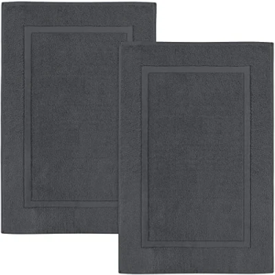 Obrázek Utopia Towels 2 ks velké koupelnové předložky (53 x 86 cm) 100% bavlna froté pratelný koupelnový koberec (šedý)