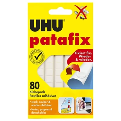 Obrázek UHU Patafix (1648810) lepici gumove ctverecky 80 Ks, bile