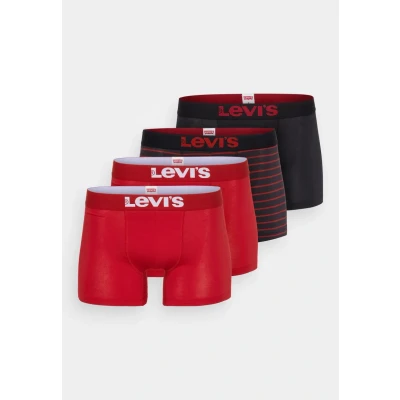 Obrázek Levi&#039;s MEN Solid Basic Vintage Stripe 4 PACK Boxerky, Muži, Velikost: Small, Red/black