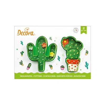 Obrázek Decora 0255072 AUSSTECHER AUS KUNSTSTOFF KAKTUS 2 TLG 9 X H 2,2 CM, Grün