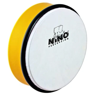 Obrázek Nino Percussion Hand Drum Instrument Středně velký ruční buben pro děti od 3 let průměr 8 palců (cca 20 cm) plast, žlutý (NINO45Y)