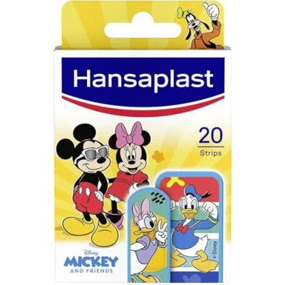 Obrázek Hansaplast Mickey &amp; seine Freunde Kinderpflaster (20 Strips), Wundpflaster mit bunten Disney Motiven zum Aufmuntern, schmerzlos zu entfernendes Pflaster