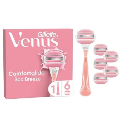 Obrázek Gillette Venus ComfortGlide Spa Breeze Damenrasierer, 6 Ersatzklingen, rutschfestes, ergonomisches Handstück