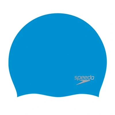 Obrázek Speedo Unisex Moulded Silicone Swimming Cap Plavecká čepice pro dospělé, modrá/chrom, jednotná velikost