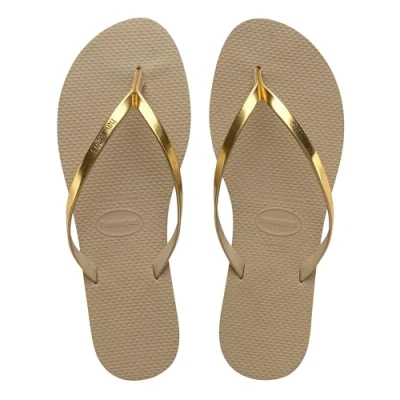 Obrázek Havaianas You Metallic Flip Flop Damen, Goldener Sandmetallic., 33/34 EU