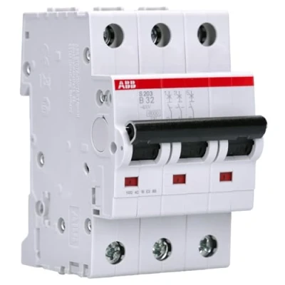Obrázek ABB S200 MCB jistič vedení typ B, 3pólový 32A 400V, vypínací schopnost 6 kA System Pro M Compact