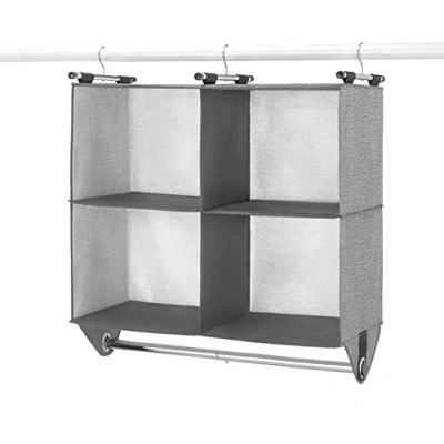 Obrázek Whitmor Schrank Organizer mit 4 Fächern, aus Stoff, eingebauter Chrom Kleiderstange