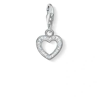 Obrázek Thomas Sabo Dámský přívěsek srdce zirkon Charm Club 925 Sterlingové stříbro 0930 051 14, stříbro, Kubická zirkonie