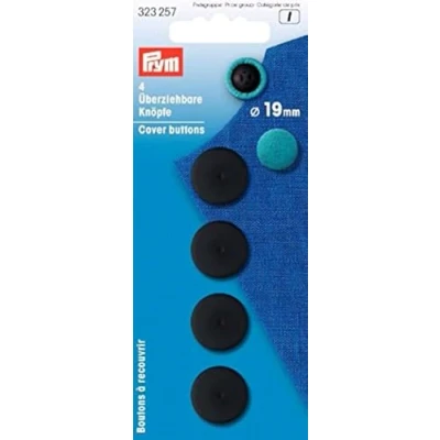 Obrázek Prym Überziehbare Knöpfe, Plastic, schwarz, 19 mm