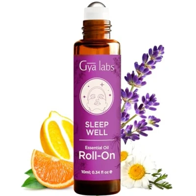 Obrázek Gya Labs Sleep Well Essential Oil Roll on 100% čistý a přírodní aromaterapeutický spací olej pro dobrý noční spánek směs se uklidňujícími oleji jako heřmánek levandulový (10ml)