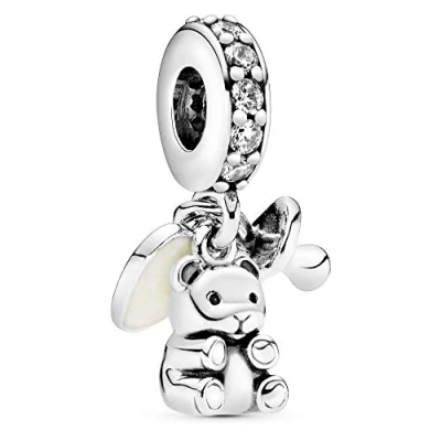 Obrázek PANDORA Moments Baby Teddybär elegantní přívěsek Sterlingové stříbro, kubický zirkon, smalt 792100CZ, Kubická zirkonie