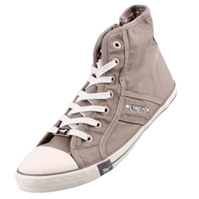 Obrázek MUSTANG Pánské Canvas High Top Sneaker černé, šedá, stříbrošedá.