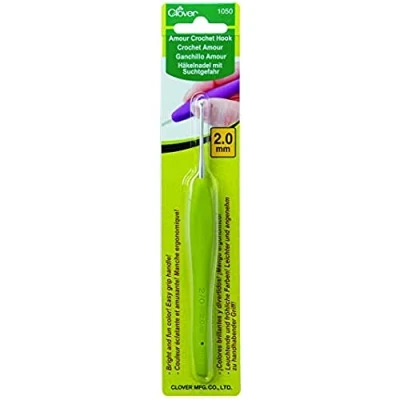 Obrázek Clover CL1050 háčkovací jehla, plast, zelená, 2