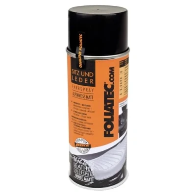 Obrázek Foliatec Auto kůže péče sedátko a barevný sprej, na plasty, kůži, koženku, alpská bílá matná, 400 ml (balení 1 ks)
