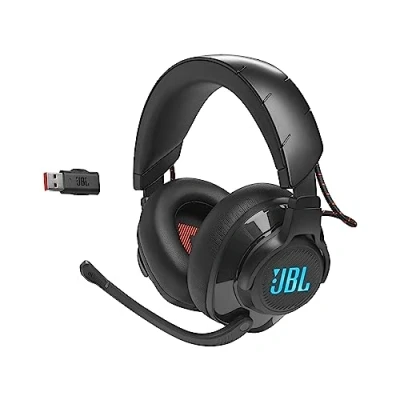 Obrázek JBL Quantum 610 Over Ear herní sluchátka bezdrátová 2,4 GHz a 3,5 mm jack s výklopným Boom Mic QuantumSurround Sound černá