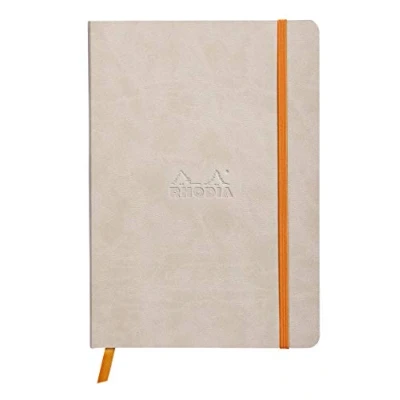 Obrázek Rhodia 117455C poznámkový sešit Rhodiarama s měkkou obálkou, dot grid, 80 listů, 90 g papír v barvě slonoviny, A5 148 x 210 mm, záložka, vnitřní kapsa, 1 kus, béžový