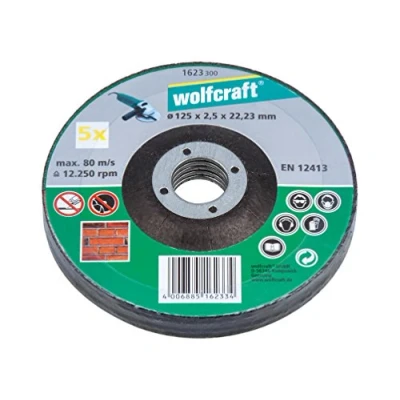Obrázek wolfcraft 5 řezných kotoučů pro kámen, zalomený ø 125 mm 1623300 vysoký řezný výkon a dlouhá životnost