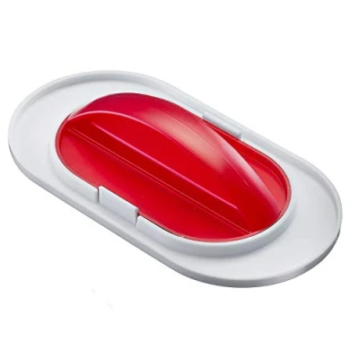 Obrázek Westmark Žehlička na fondán a krémová stěrka, 2 v 1, velká malá špachtle, plast, bílá/červená, 30482280, 15,70 x 8,20 3,40 cm