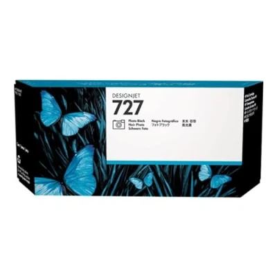 Obrázek HP 727 Fotočerná 300 ml Originální tisková patrona DesignJet (F9J79A) s vysokou kapacitou, inkoust pro velkoformátové tiskárny řady T2500, T1500 &amp; T900 a hlava