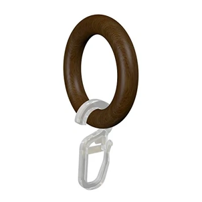 Obrázek Flair Deco prstence s Faltenhaken/Gardinenringe, Dřevo, hnědá, 41 x 27 mm, 16