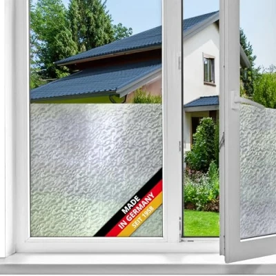 Obrázek d c fix Okenní fólie Snow statické mléčné sklo samolepicí Premium 45 cm x 1,5 m z mléčného skla neprůhledná pro vizuální ochranu s UV ochranou ochrana před nežádoucími pohledy na okno