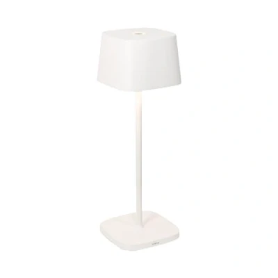 Obrázek Zafferano, Ofelia Lampe, Kabellose, Wiederaufladbare Tischlampe mit Touch Control, Auch für den Außenbereich Geeignet, Dimmer, 2200 3000 K, Höhe 29 cm, Farbe Weiß