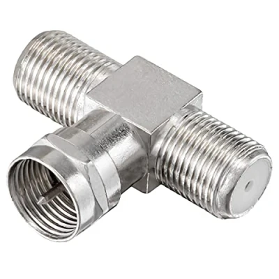 Obrázek HB DIGITAL TV splitter satelitní BK kabel rozdělovač T Adapter 2násobný rozbočovač 2cestný / 5 2400 MHz digitální a analogový Sat DVB S2 FM UKW kabelová televize C antény adaptér 2X F zdířka