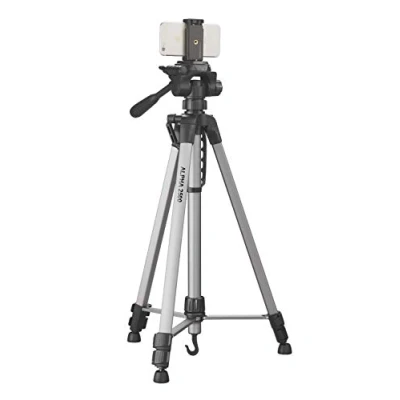 Obrázek CULLMANN 52126 Alpha 2500 mobilní stativ s držákem smartphonu a 3cestnou hlavou (výška výsuvu 165 cm, rozměr balení 67 nosnost 2,5 kg, hmotnost 1277 g), stříbrný