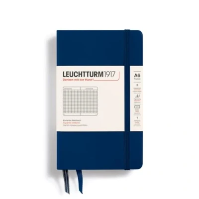 Obrázek LEUCHTTURM1917 342919 poznámkový blok Pocket (A6), pevná vazba, 187 očíslovaných stran, námořnictvo, čtverečkovaný