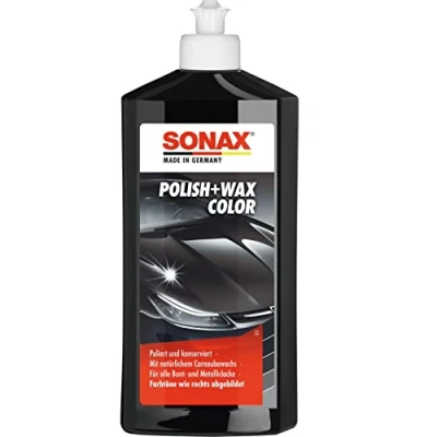Obrázek SONAX Polish &amp; Wax Color NanoPro černý (500 ml) lesk s barevnými pigmenty a voskovými komponenty na základě nanotechnologií Položka č. 02961000