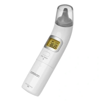Obrázek OMRON Gentle Temp 521 teploměr do uší, digitální lékařský s infračervenou měřicí technikou pro přesné měření v uchu za pouhých 1 sekundu; funkcí osvětlení snadné použití noci