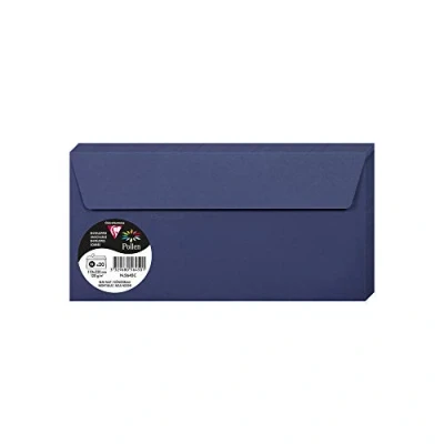 Obrázek Clairefontaine 5645C balení s 20 obálkami pylu ve formátu DL, 110 x 220 mm, 120 g, ideální pro pozvánky a korespondenci, královská modrá, 1