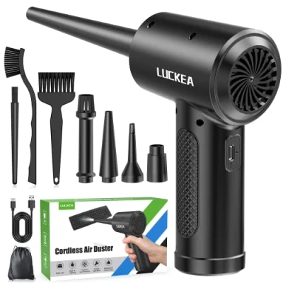 Obrázek Elektrický ventilátor na stlačený vzduch ve spreji pro PC čisticí sada 3 rychlostní Air Duster sprej tlaku vzduchu s LED světlem, klávesnice čištění stlačeného laptop, pohovku, do