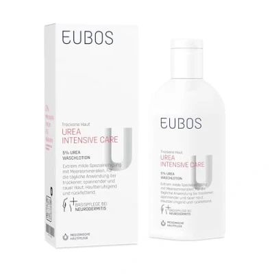 Obrázek EUBOS UREA INTENSIVE CARE 5% mycí mléko Intenzivní denní péče pro suchou a vzrušující pokožku Zklidňující posilující účinek snášenlivost s pokožkou dermatologicky potvrzena 200 ml