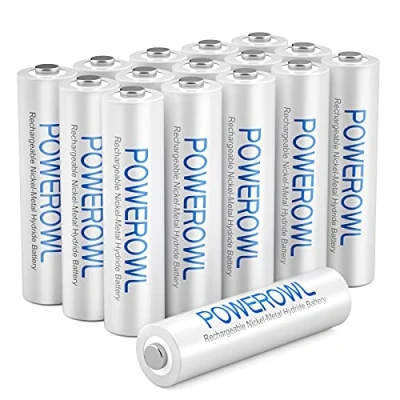 Obrázek Akku AAA POWEROWL Micro NI MH 16 Stück Batterien Wiederaufladbare 1.2v Aufladbare Akkubatterien (Geringe Selbstentladung,1000mAh)