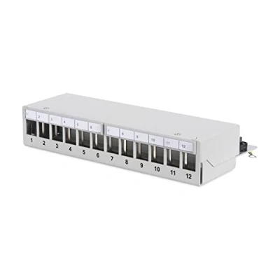 Obrázek DIGITUS Profesionální, modulární desktop Patch Panel, 12 port, stíněný, šedý