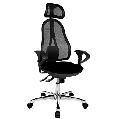 Obrázek Otočná židle Topstar Open Point SY Deluxe synchronní mechanismus s opěrkou hlavy/ látkovým potahem,