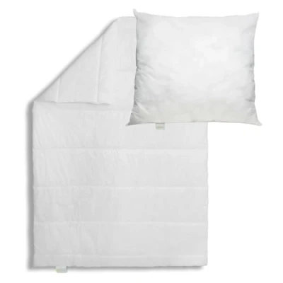 Obrázek Bodyprotect Sada ložního zboží, celoroční deka 135 x 200 cm + polštář 80 cm, přikrývka Ecoline, středně prošívaná deka, pratelná, Made in EU, vhodná pro alergiky, bílá