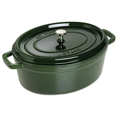 Obrázek Cocottes/oválný pekáč s víkem Staub (4,25 l, vhodný pro indukci, smaltovaný vnitřní povrch hrnce v matné černé), 31 cm