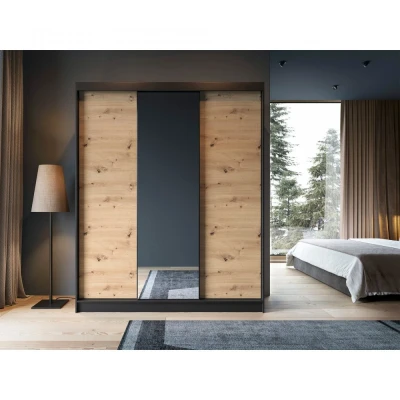 Obrázek Esville III skříň Materiál / Dekor: Dub artisan, Černý mat