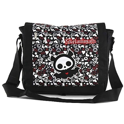 Obrázek Skelanimals Unisex dětská Target Shoulder Bag Backpack, černá (Nero), Satchel
