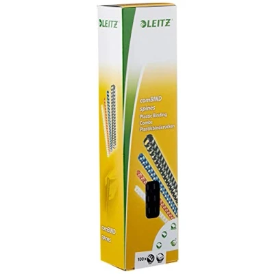 Obrázek Leitz 35041 plastový vázací hřbet, A4, plast, 8 mm, 45 listů, 100 kusů, černá