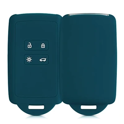 Obrázek kwmobile pouzdro na klíče od auta kompatibilní s Renault 4 tlačítky Smartkey (pouze Keyless Go) silikonové ochranné Cover v petrolejové matné barvě