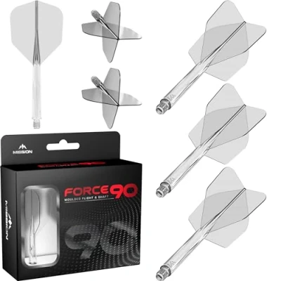 Obrázek Mission Darts Force 90 Integriertes präzisionsgeformtes Dart Flight und Schaftsystem, Packung mit 3 professionellen, sehr langlebigen kombinierten Flights Schäften, Standard Nr. 6