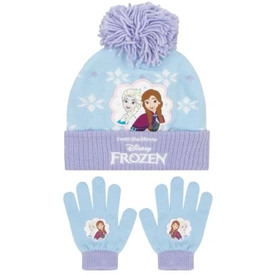 Obrázek Disney Frozen zimní čepice děti rukavice a sada Anna Un ELSA jednotná velikost modrá, modrá