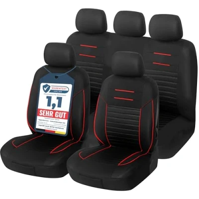 Obrázek Upgrade4cars autopotahy na sedadla sada univerzální pro přední a zadní potah autosedačky černý červený