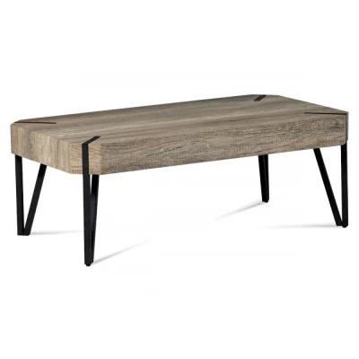 Obrázek Konferenční stolek 110x60x43, dub &quot;Canyon grey&quot;, kov matná černá AHG 241 CAN