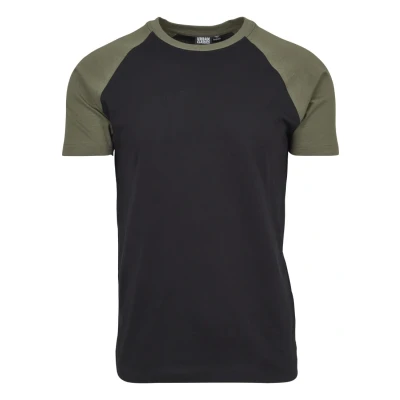 Obrázek Urban Classics Pánské Raglan Contrast Tee tričko, Blk/Olive, XXL