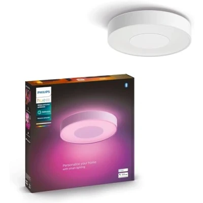Obrázek Philips Hue White &amp; Color Ambiance Xamento stropní svítidlo L (3 700 lm), stmívatelná lampa do koupelny pro světelný systém s 16 miliony barev, chytré ovládání světla hlasem a aplikací, bílá