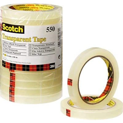 Obrázek Scotch 5501966 lepicí páska 550 (polypropylenová fólie, 19 mm x 66 m) 8 rolí transparentní